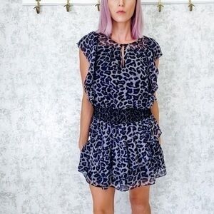 Ella Moss Silk Leopard Ruffle Dress